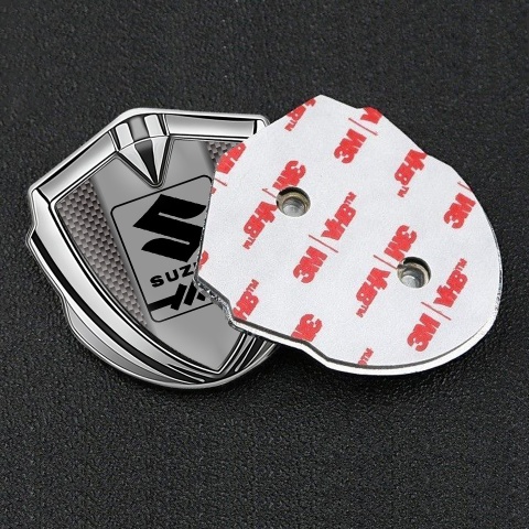 Suzuki Metal Emblem Badge Silver Grey Carbon Black Gearshift Logo