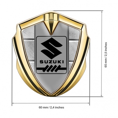 Suzuki Emblem Silicon Badge Graphite Stone Pattern Black Gearshift Logo