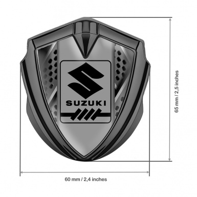 Suzuki Metal Domed Emblem Graphite Grate Elements Black Gearshift Logo