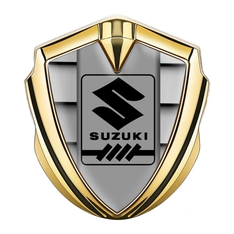 Suzuki Emblem Badge Self Adhesive Gold Grille Motif Gearshift Logo