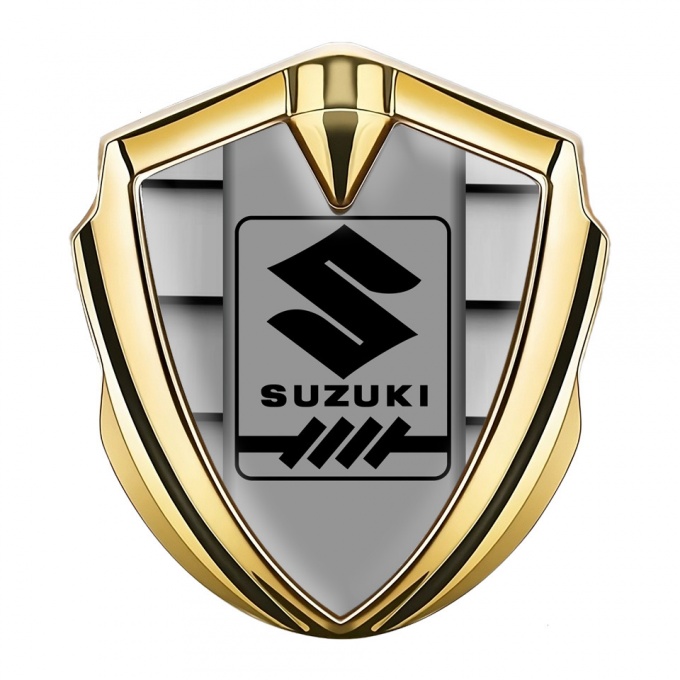 Suzuki Emblem Badge Self Adhesive Gold Grille Motif Gearshift Logo
