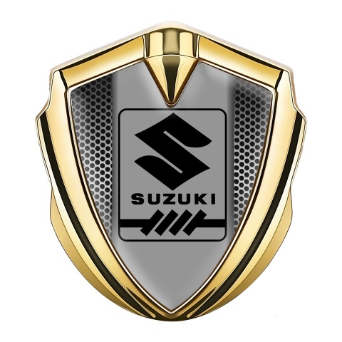 Suzuki Emblem Fender Badge Gold Perforated Frame Gearshift Logo