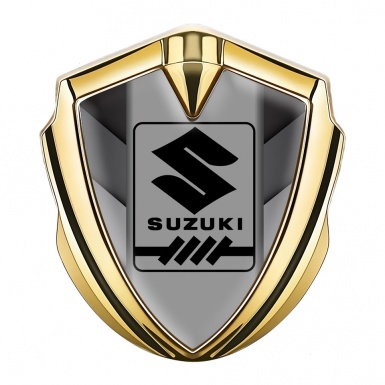 Suzuki Domed Emblem Badge Gold Grey Fragments Black Gearshift Logo