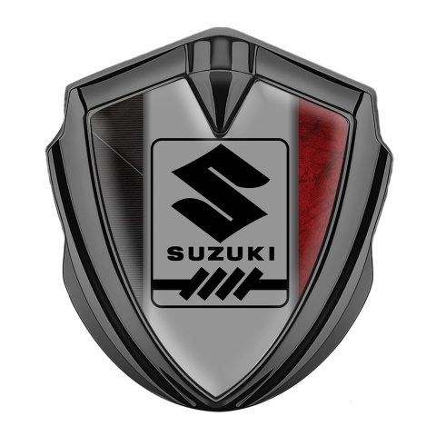 Suzuki Domed Emblem Badge Graphite Scratched Frame Gearshift Logo