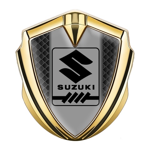 Suzuki Bodyside Domed Emblem Gold Dark Squares Black Gearshift Logo