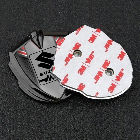 Suzuki Emblem Metal Badge Graphite Dark Grate Black Gearshift Logo