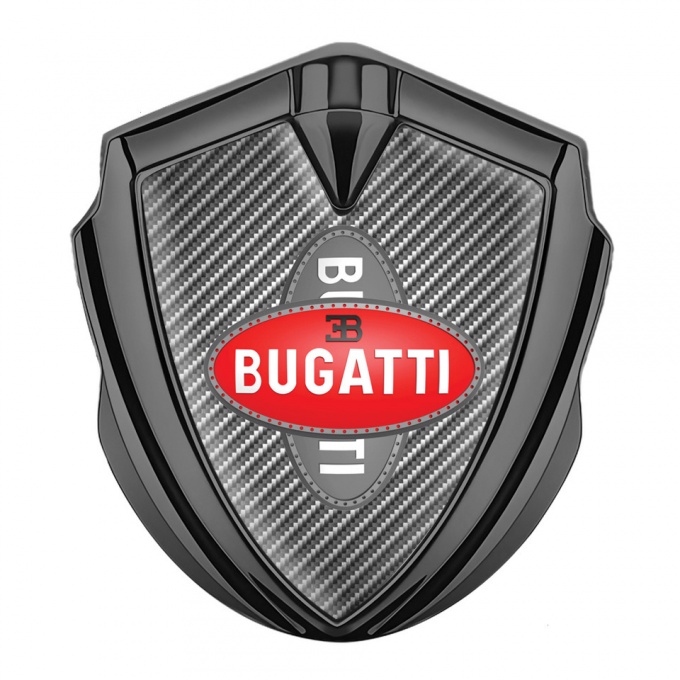 Bugatti Bodyside Domed Emblem Graphite Light Carbon Crossed Logo Edition