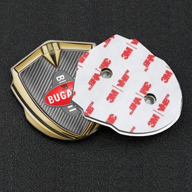 Bugatti Bodyside Domed Emblem Gold Light Carbon Crossed Logo Edition