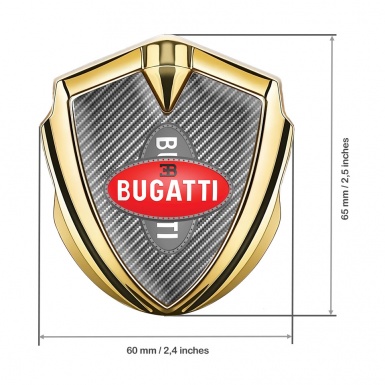 Bugatti Bodyside Domed Emblem Gold Light Carbon Crossed Logo Edition