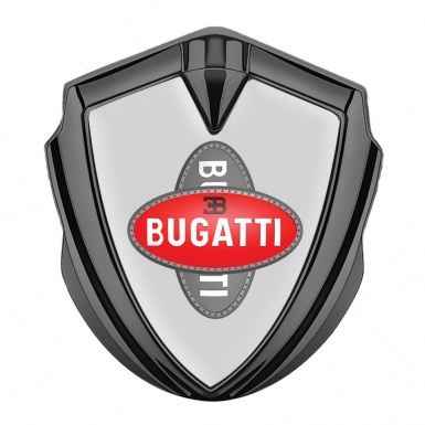 Bugatti Silicon Emblem Badge Graphite Moon Grey Crossed Logo Edition