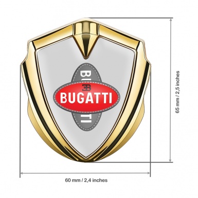 Bugatti Silicon Emblem Badge Gold Moon Grey Crossed Logo Edition