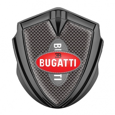 Bugatti Emblem Silicon Badge Graphite Brown Carbon Crossed Logo Edition