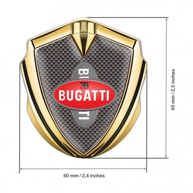 Bugatti Emblem Silicon Badge Gold Brown Carbon Crossed Logo Edition