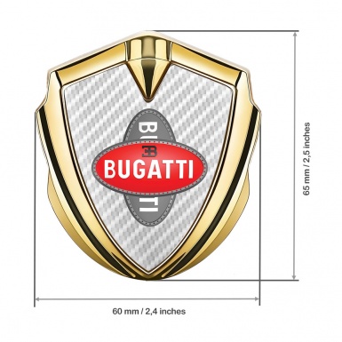 Bugatti Badge Self Adhesive Gold White Carbon Crossed Logo Motif