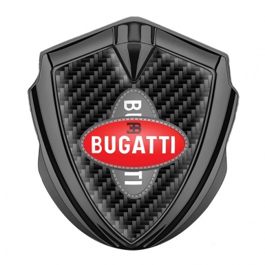 Bugatti Emblem Fender Badge Graphite Black Carbon Crossed Logo Design