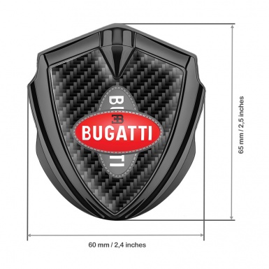Bugatti Emblem Fender Badge Graphite Black Carbon Crossed Logo Design