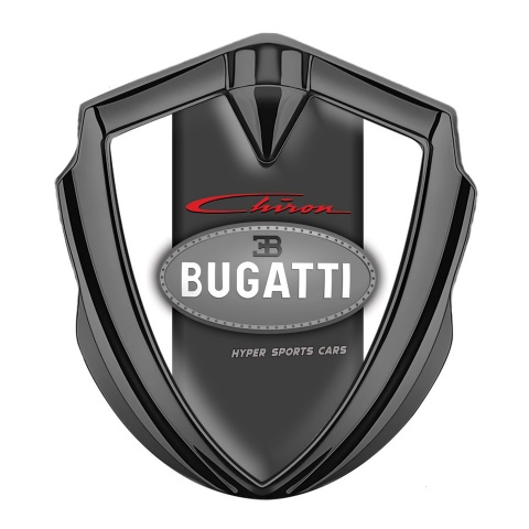 Bugatti Chiron Emblem Trunk Badge Graphite White Frame Classic Logo