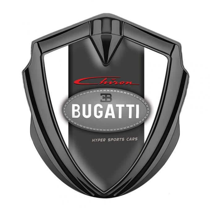 Bugatti Chiron Emblem Trunk Badge Graphite White Frame Classic Logo