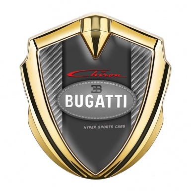 Bugatti Chiron Emblem Ornament Badge Gold Light Carbon Classic Logo