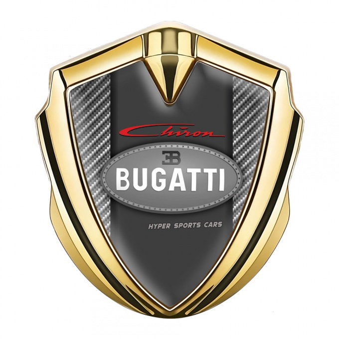 Bugatti Chiron Emblem Ornament Badge Gold Light Carbon Classic Logo