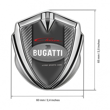 Bugatti Chiron Emblem Ornament Badge Silver Light Carbon Classic Logo