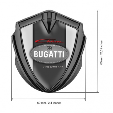 Bugatti Chiron Emblem Metal Badge Graphite Moon Grey Classic Logo