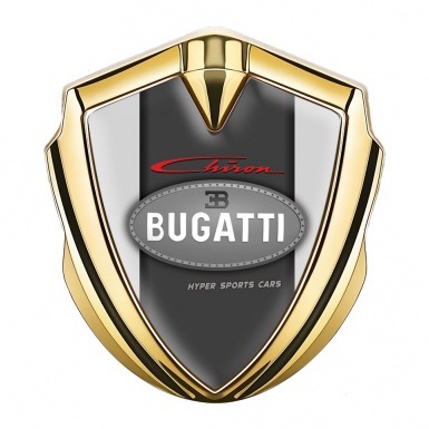 Bugatti Chiron Emblem Metal Badge Gold Moon Grey Classic Logo