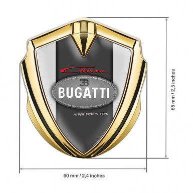 Bugatti Chiron Emblem Metal Badge Gold Moon Grey Classic Logo