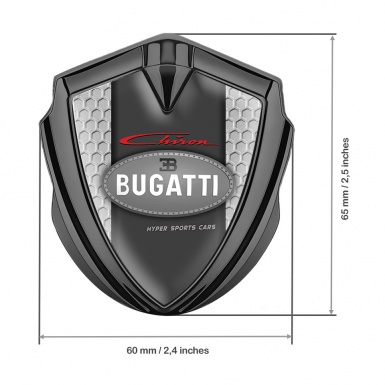 Bugatti Chiron Emblem Car Badge Graphite Honeycomb Classic Logo