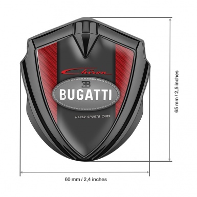 Bugatti Badge Self Adhesive Graphite Red Carbon Classic Logo