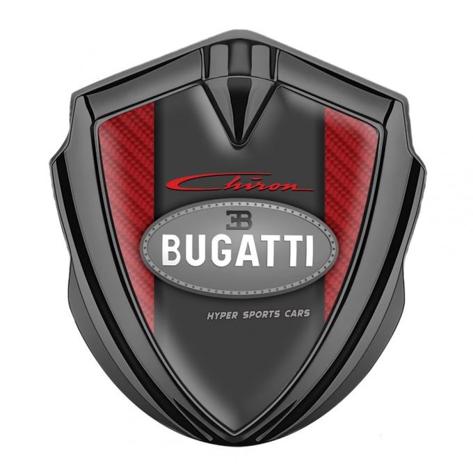 Bugatti Badge Self Adhesive Graphite Red Carbon Classic Logo
