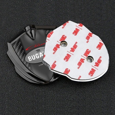 Bugatti Chiron Emblem Badge Self Adhesive Graphite Black Carbon Classic Logo