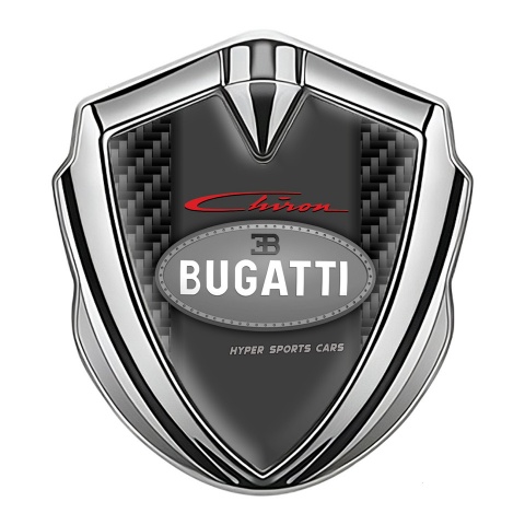 Bugatti Chiron Emblem Badge Self Adhesive Silver Black Carbon Classic Logo