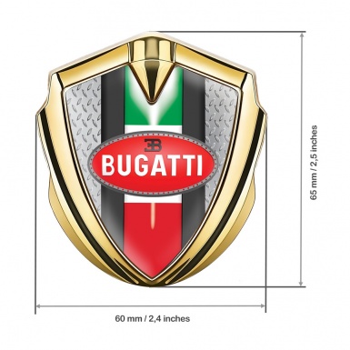 Bugatti Emblem Self Adhesive Gold Light Treadplate Italian Flag Design