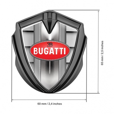 Bugatti Metal Domed Emblem Graphite Front Grille Effect Italian Design