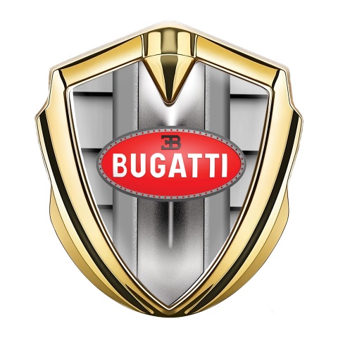 Bugatti Metal Domed Emblem Gold Front Grille Effect Italian Design