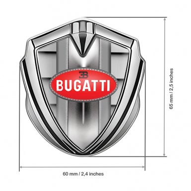 Bugatti Metal Domed Emblem Silver Front Grille Effect Italian Design