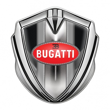 Bugatti Emblem Fender Badge Silver Grey Elements Italian Motif