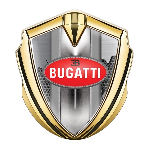 Bugatti Fender Emblem Badge Gold Broken Steel Italian Edition