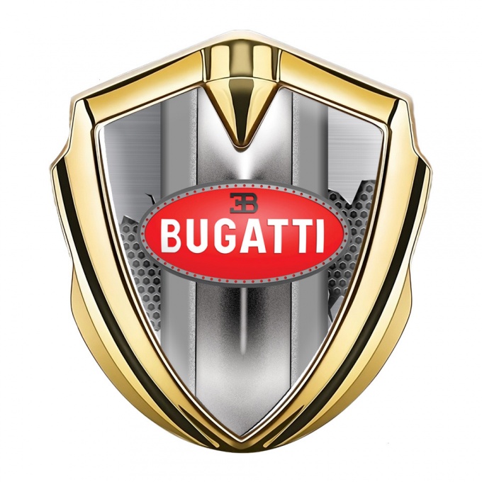Bugatti Fender Emblem Badge Gold Broken Steel Italian Edition