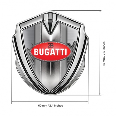 Bugatti Fender Emblem Badge Silver Broken Steel Italian Edition