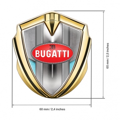 Bugatti Emblem Trunk Badge Gold Turquoise Elements Italian Design