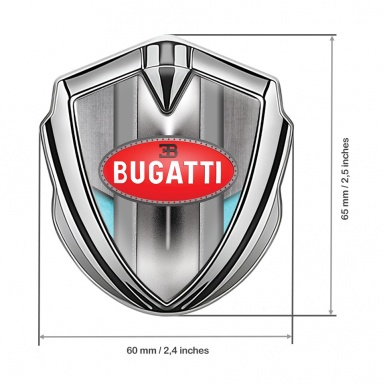 Bugatti Emblem Trunk Badge Silver Turquoise Elements Italian Design