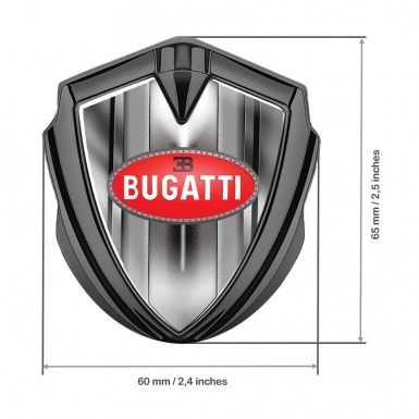 Bugatti Metal Emblem Badge Graphite Metallic Finish Classic Oval Logo