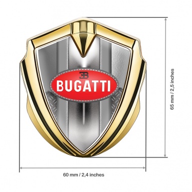 Bugatti Silicon Emblem Badge Gold Treadplate Frame Classic Oval Logo