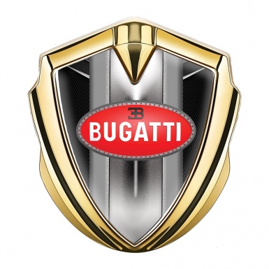 Bugatti Emblem Silicon Badge Gold Black Fishnet Classic Red Logo