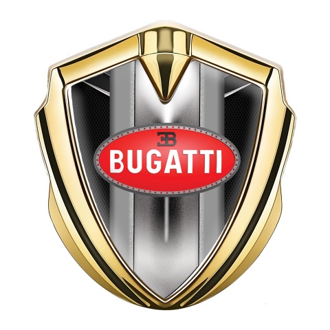 Bugatti Emblem Silicon Badge Gold Black Fishnet Classic Red Logo