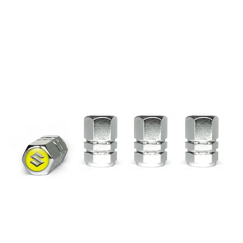 Suzuki Tyre Valve Caps Chrome 4 pcs Yellow