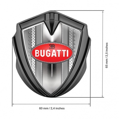 Bugatti Emblem Fender Badge Graphite Rivet Frame Classic Red Logo