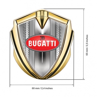 Bugatti Emblem Fender Badge Gold Rivet Frame Classic Red Logo